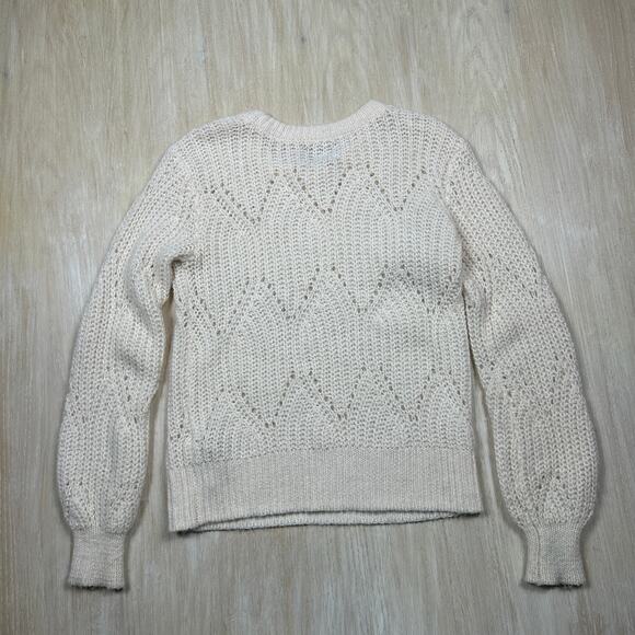 Abercrombie & Fitch Alpaca Blend Ivory Crew Neck Cozy Pullover Sweater Medium - Picture 10 of 13